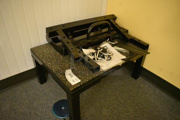 Black Metal Table w/ Pieces! BUYER MUST REMOVE. 28x20x12. (upstairs - side room) - Image 2 of 3
