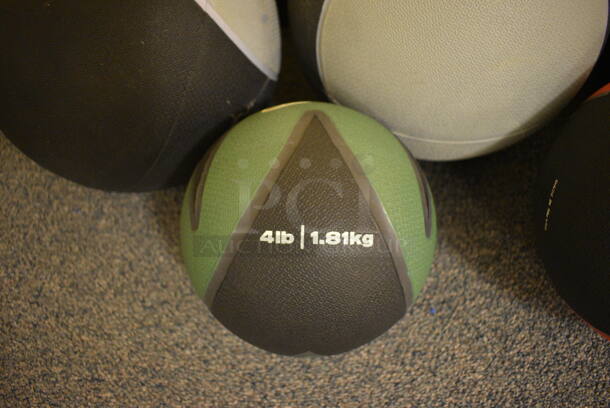 7 Various Medicine Balls; One 4 Pound, Two 10 Pound, One 15 Pound and Two 20 Pound. Includes 10x10x10. 7 Times Your Bid! (upstairs - side room) - Image 2 of 5