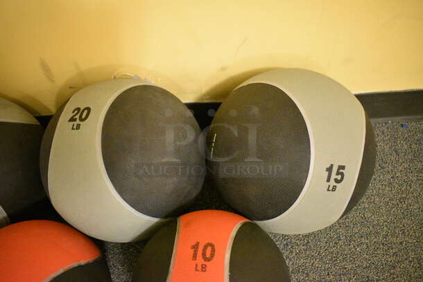 7 Various Medicine Balls; One 4 Pound, Two 10 Pound, One 15 Pound and Two 20 Pound. Includes 10x10x10. 7 Times Your Bid! (upstairs - side room) - Image 4 of 5