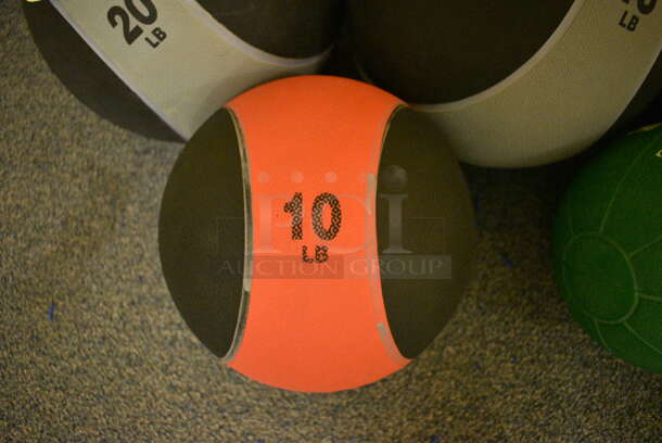 7 Various Medicine Balls; One 4 Pound, One 6 Pound, One 10 Pound, Two 15 Pound and Two 20 Pound. Includes 10x10x10. 7 Times Your Bid! (upstairs - side room) - Image 5 of 7