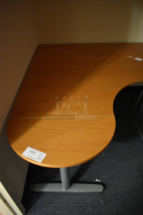 ALL ONE MONEY! ROOM LOT of Wood Pattern Desk , 2 Chairs and Shelves Full of Various Items! BUYER MUST REMOVE. (upstairs - office room) - Image 2 of 5