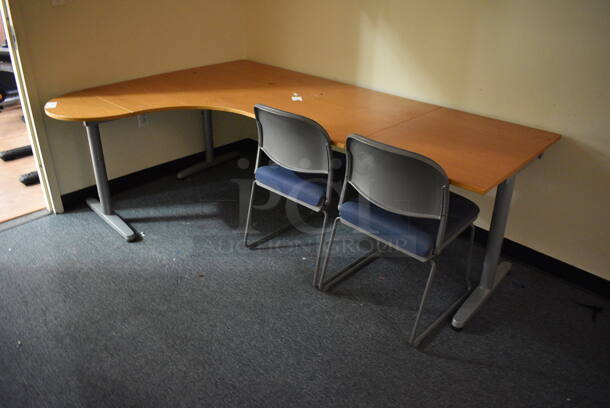 ALL ONE MONEY! ROOM LOT of Wood Pattern Desk , 2 Chairs and Shelves Full of Various Items! BUYER MUST REMOVE. (upstairs - office room) - Image 4 of 5