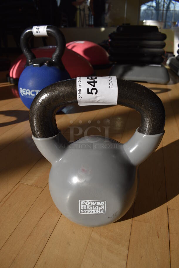 Power Systems Metal Gray 25 Pound Kettlebell. 7.5x5x8.5. (aerobic room)
