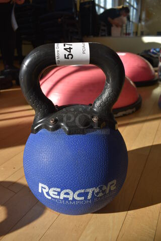 Reactor Metal Blue 12 Pound Kettlebell. (aerobic room)

