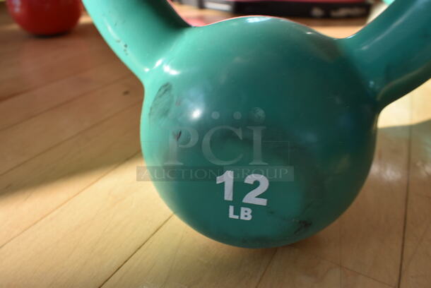 Power Systems Metal Green 12 Pound Kettlebell. 6.5x4x7.5. (aerobic room)
 - Image 4 of 4