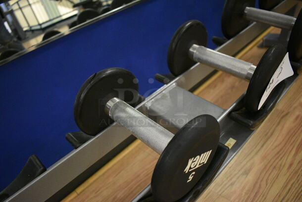 2 Intek Metal Black and Chrome Finish 5 Pound Dumbbells. 5x7.5x5. 2 Times Your Bid! (upstairs) - Image 2 of 3