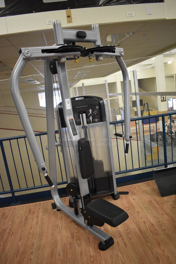 NICE! Precor Metal Commercial Floor Style Rear Delt / Pec Fly Machine. BUYER MUST REMOVE. 43x53x84. (upstairs) This Unit Will Be Moved Down To The First Floor Before Pick Up Day Begins! - Image 2 of 6