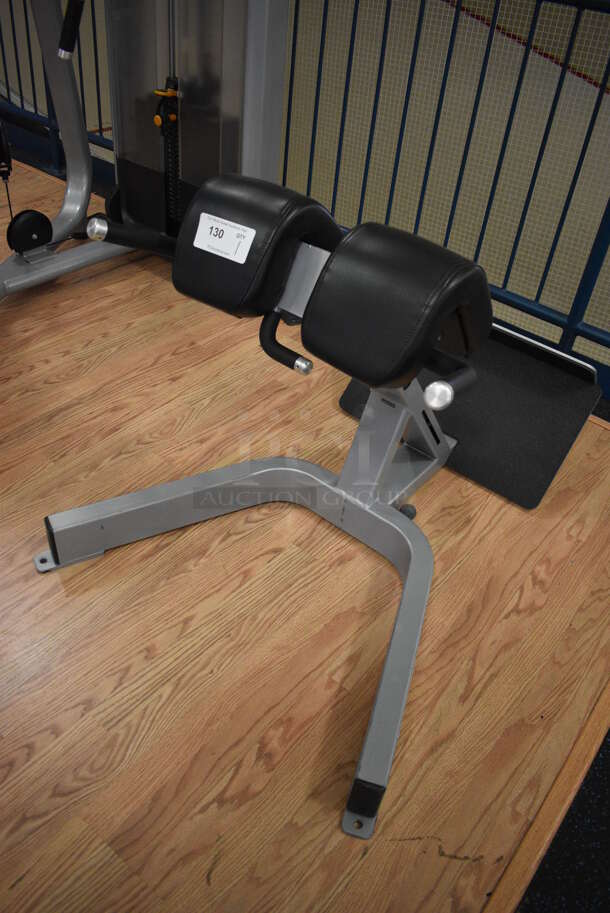 Precor Gray Metal Floor Style Back Extension Bench. BUYER MUST REMOVE. 33x50x32. (upstairs) - Image 2 of 6