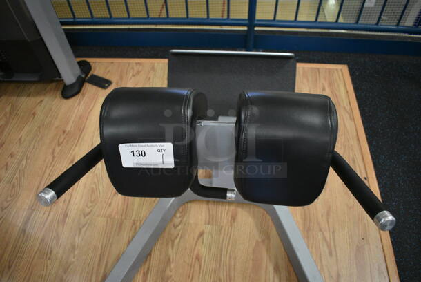Precor Gray Metal Floor Style Back Extension Bench. BUYER MUST REMOVE. 33x50x32. (upstairs) - Image 3 of 6