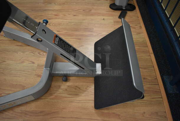 Precor Gray Metal Floor Style Back Extension Bench. BUYER MUST REMOVE. 33x50x32. (upstairs) - Image 5 of 6