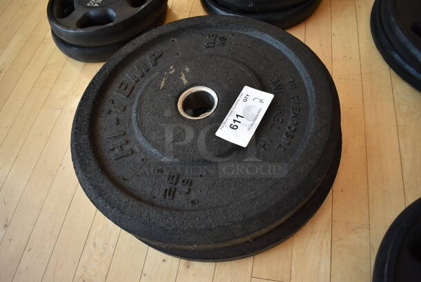 2 Hi Temp Metal 25 Pound Weight Plate. BUYER MUST REMOVE. 2 Times Your Bid! (aerobic room)

 - Image 2 of 3