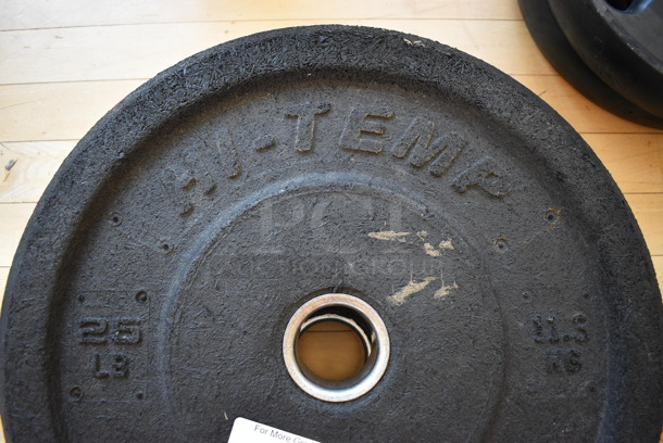 2 Hi Temp Metal 25 Pound Weight Plate. BUYER MUST REMOVE. 2 Times Your Bid! (aerobic room)

 - Image 3 of 3