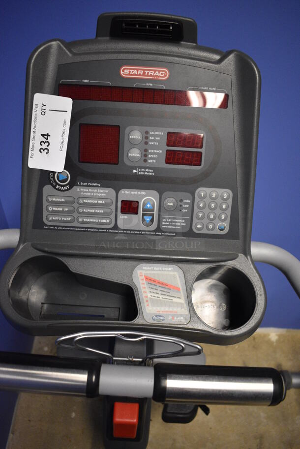 NICE! Star Trac Pro Metal Commercial Floor Style Seated Stationary Bicycle. BUYER MUST REMOVE. 26x70x52. Tested and Does Not Power On. (spin cycle room closet) - Image 7 of 8