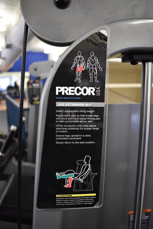 NICE! Precor Metal Commercial Floor Style Leg Extension Machine. BUYER MUST REMOVE. 50x40x62. (upstairs) This Unit Will Be Moved Down To The First Floor Before Pick Up Day Begins! - Image 5 of 7