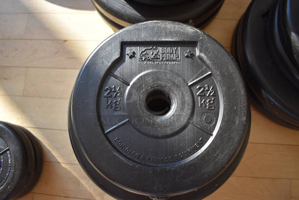 6 Les Mills Body Pump Weight Plates w/ Body Pump Bar; Two 2.2 Pound, Two 5.5 Pound, Two 11 Pound. This Lot Is One Complete Set of 6 Weights and 1 Bar. Does Not Come Put Together. Stock Picture - Cosmetic Condition May Vary. 52" BUYER MUST REMOVE. 6 Times Your Bid! (aerobic room) - Image 8 of 9