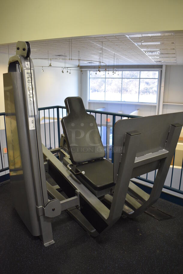 NICE! Precor Metal Commercial Floor Style Leg Press Machine. BUYER MUST REMOVE. 48x80x72. (upstairs) This Unit Will Be Moved Down To The First Floor Before Pick Up Day Begins!