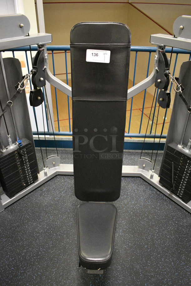 NICE! Precor Metal Commercial Floor Style Chest Press Machine. BUYER MUST REMOVE - Unit May Need Disassembly For Removal. 70x50x53. (upstairs) This Unit Will Be Moved Down To The First Floor Before Pick Up Day Begins! - Image 4 of 6