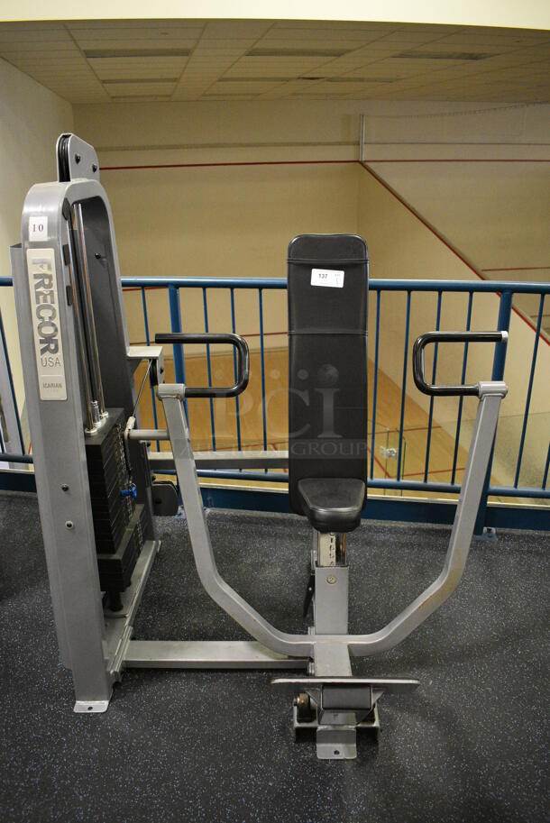 NICE! Precor Metal Commercial Floor Style Seated Row Machine. BUYER MUST REMOVE. 54x52x63. (upstairs) This Unit Will Be Moved Down To The First Floor Before Pick Up Day Begins! - Image 1 of 7