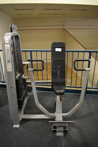 NICE! Precor Metal Commercial Floor Style Seated Row Machine. BUYER MUST REMOVE. 54x52x63. (upstairs) This Unit Will Be Moved Down To The First Floor Before Pick Up Day Begins!