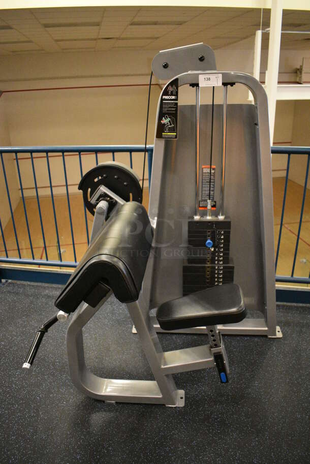 NICE! Precor Metal Commercial Floor Style Camber Curl Machine. BUYER MUST REMOVE. 46x39x63. (upstairs) This Unit Will Be Moved Down To The First Floor Before Pick Up Day Begins! - Image 1 of 6