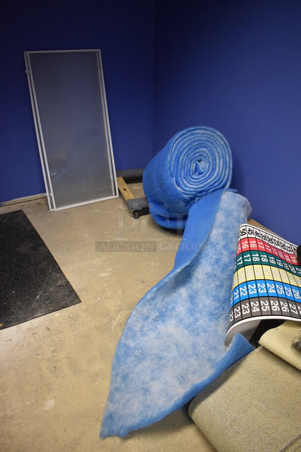 ALL ONE MONEY! Lot of Various Items Including Rolls of Carpet! BUYER MUST REMOVE. (spin cycle room closet) - Image 5 of 6