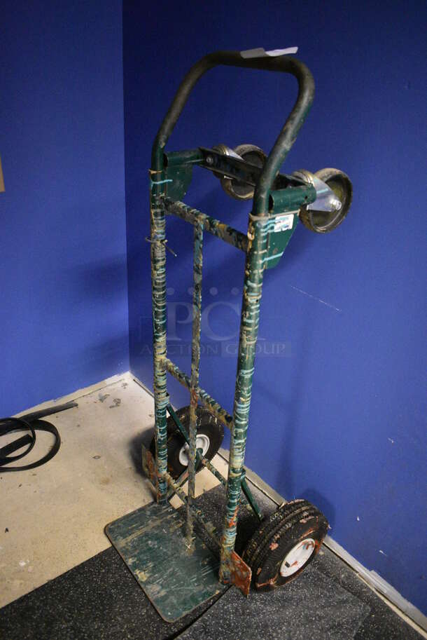 Green Metal Furniture Dolly. 21x19x50. (spin cycle room closet)