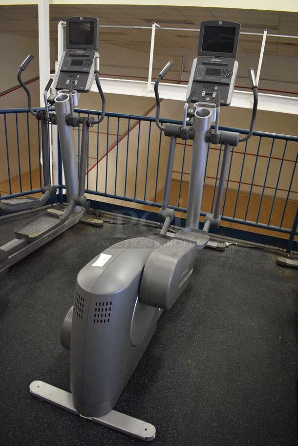 NICE! Precor Model 95xi Experience Metal Floor Style Elliptical Cross Trainer Machine w/ Life Fitness Model LCD-0201 Monitor. BUYER MUST REMOVE. 33x85x75. Tested and Working! (upstairs) This Unit Will Be Moved Down To The First Floor Before Pick Up Day Begins! - Image 2 of 8