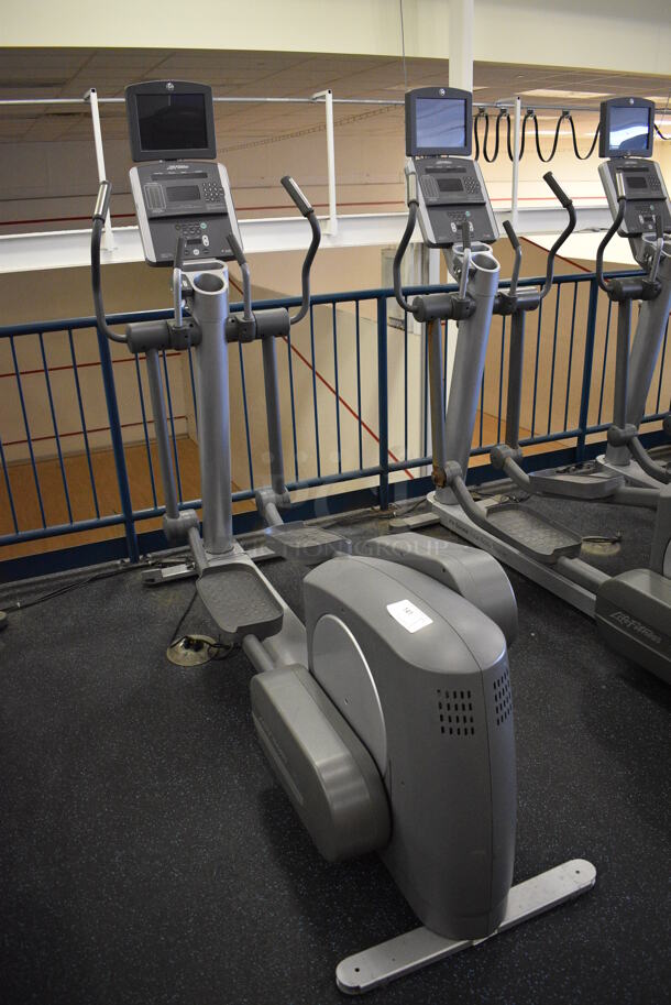 NICE! Precor Model 95xi Experience Metal Floor Style Elliptical Cross Trainer Machine w/ Life Fitness Model LCD-0201 Monitor. BUYER MUST REMOVE. 33x85x75. Tested and Working! (upstairs) This Unit Will Be Moved Down To The First Floor Before Pick Up Day Begins! - Image 3 of 8