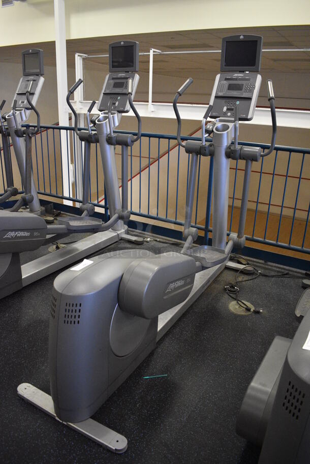 NICE! Precor Model 95xi Experience Metal Floor Style Elliptical Cross Trainer Machine w/ Life Fitness Model LCD-0201 Monitor. BUYER MUST REMOVE. 33x85x75. Tested and Working! (upstairs) This Unit Will Be Moved Down To The First Floor Before Pick Up Day Begins! - Image 3 of 9