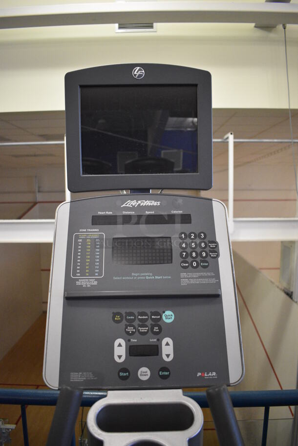 NICE! Precor Model 95xi Experience Metal Floor Style Elliptical Cross Trainer Machine w/ Life Fitness Model LCD-0201 Monitor. BUYER MUST REMOVE. 33x85x75. Tested and Working! (upstairs) This Unit Will Be Moved Down To The First Floor Before Pick Up Day Begins! - Image 7 of 9