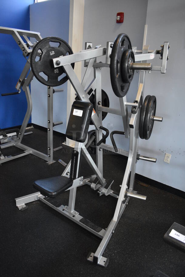 NICE! Hammer Strength Gray Metal Floor Style Iso-lateral Low Row Machine. Does Not Come w/ Weight Plates. BUYER MUST REMOVE. 51x58x67. (weight room) - Image 2 of 7
