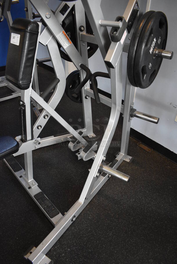 NICE! Hammer Strength Gray Metal Floor Style Iso-lateral Low Row Machine. Does Not Come w/ Weight Plates. BUYER MUST REMOVE. 51x58x67. (weight room) - Image 4 of 7