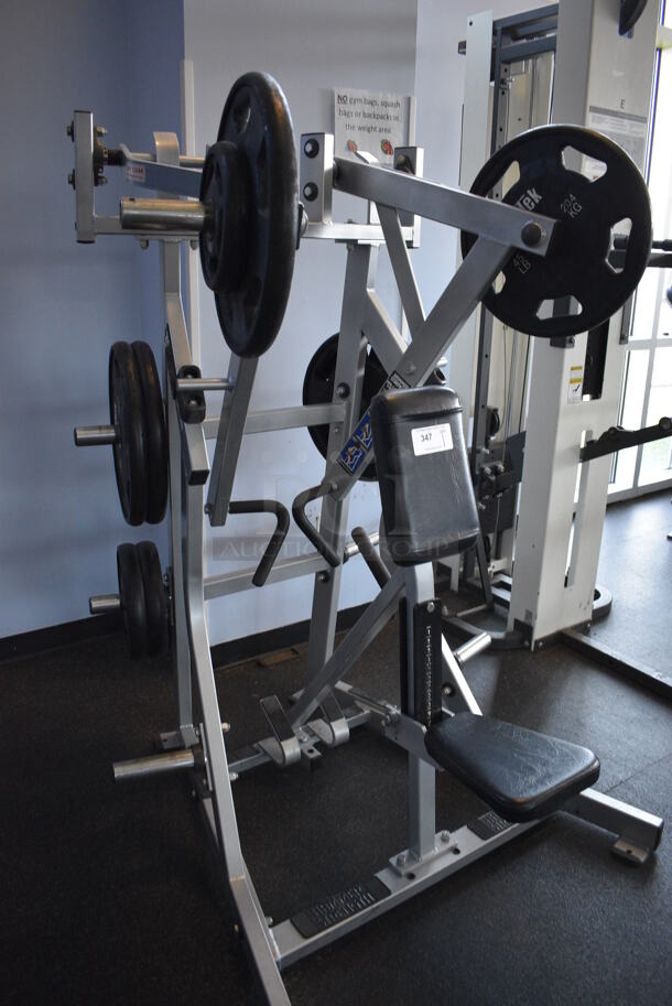 NICE! Hammer Strength Gray Metal Floor Style Iso-lateral Low Row Machine. Does Not Come w/ Weight Plates. BUYER MUST REMOVE. 51x58x67. (weight room) - Image 6 of 7