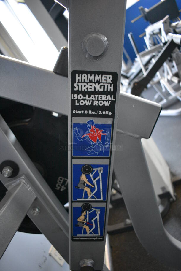 NICE! Hammer Strength Gray Metal Floor Style Iso-lateral Low Row Machine. Does Not Come w/ Weight Plates. BUYER MUST REMOVE. 51x58x67. (weight room) - Image 7 of 7