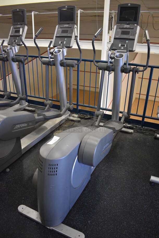 NICE! Precor Model 95xi Experience Metal Floor Style Elliptical Cross Trainer Machine w/ Life Fitness Model LCD-0201 Monitor. BUYER MUST REMOVE. 33x85x75. Tested and Working! (upstairs) This Unit Will Be Moved Down To The First Floor Before Pick Up Day Begins! - Image 2 of 8