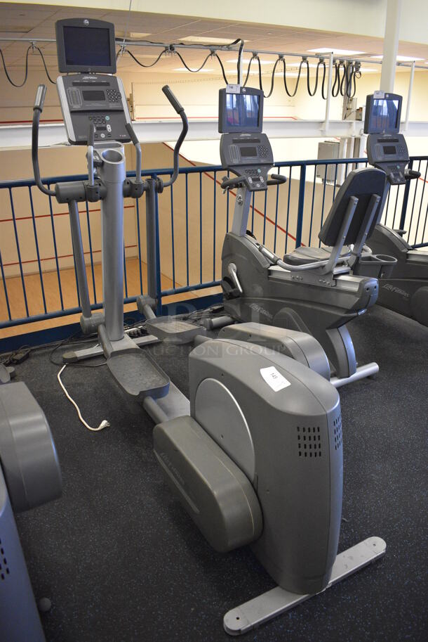 NICE! Precor Model 95xi Experience Metal Floor Style Elliptical Cross Trainer Machine w/ Life Fitness Model LCD-0201 Monitor. BUYER MUST REMOVE. 33x85x75. Tested and Working! (upstairs) This Unit Will Be Moved Down To The First Floor Before Pick Up Day Begins! - Image 3 of 8