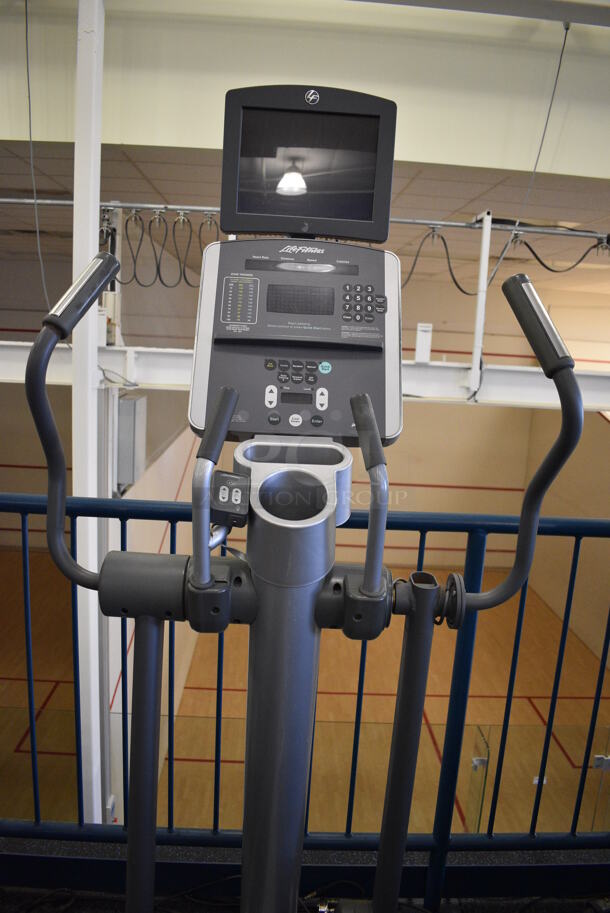 NICE! Precor Model 95xi Experience Metal Floor Style Elliptical Cross Trainer Machine w/ Life Fitness Model LCD-0201 Monitor. BUYER MUST REMOVE. 33x85x75. Tested and Working! (upstairs) This Unit Will Be Moved Down To The First Floor Before Pick Up Day Begins! - Image 6 of 8