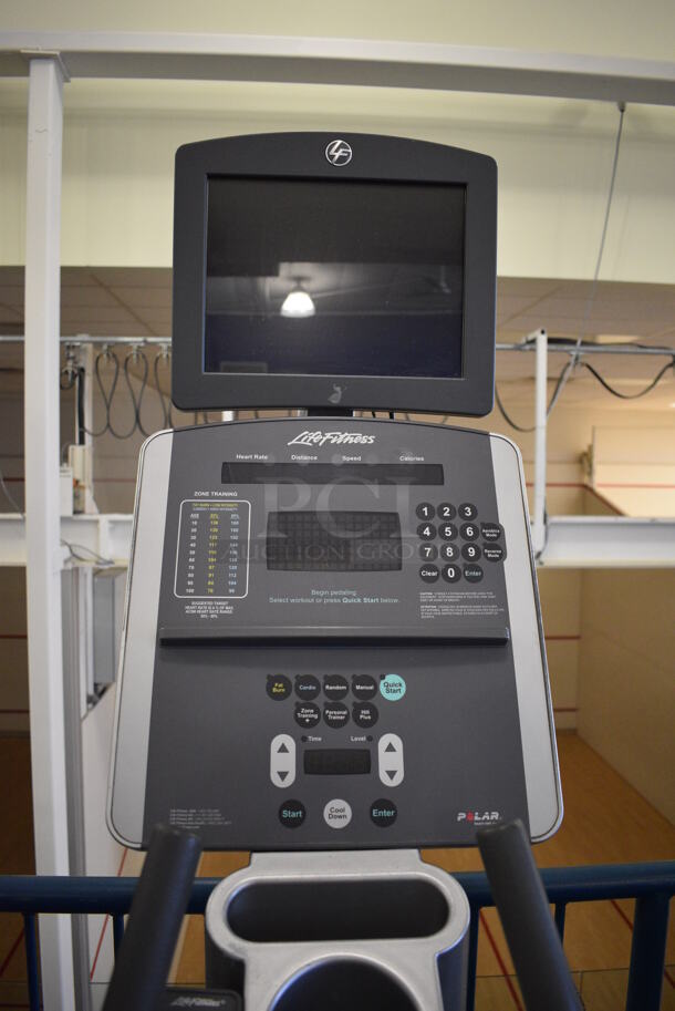 NICE! Precor Model 95xi Experience Metal Floor Style Elliptical Cross Trainer Machine w/ Life Fitness Model LCD-0201 Monitor. BUYER MUST REMOVE. 33x85x75. Tested and Working! (upstairs) This Unit Will Be Moved Down To The First Floor Before Pick Up Day Begins! - Image 7 of 8