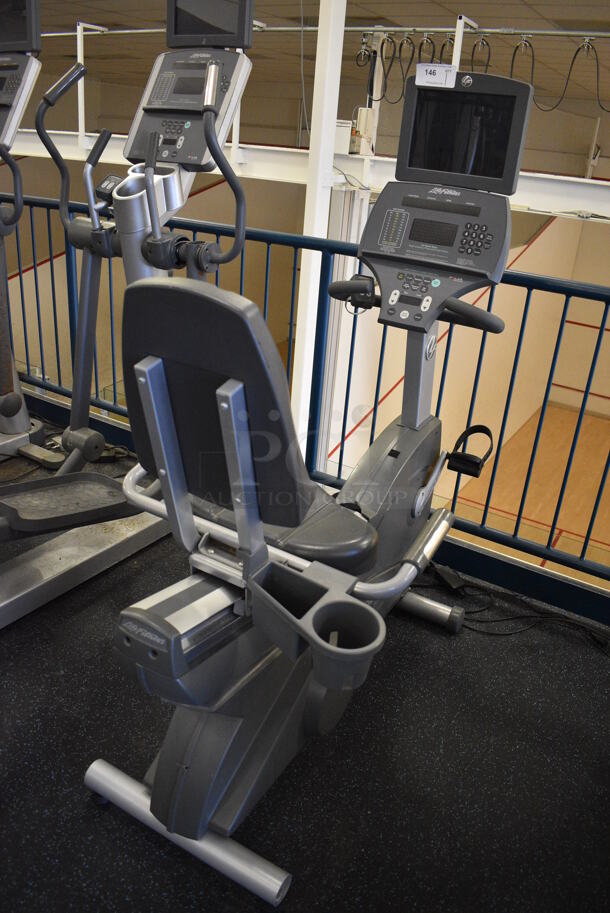 NICE! Precor Model 95Ri Experience Metal Floor Style Seated Stationary Bicycle Machine w/ Life Fitness Monitor. BUYER MUST REMOVE. 28x59x62. Tested and Working! (upstairs) This Unit Will Be Moved Down To The First Floor Before Pick Up Day Begins! - Image 2 of 10