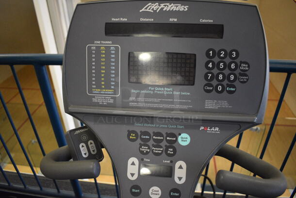 NICE! Precor Model 95Ri Experience Metal Floor Style Seated Stationary Bicycle Machine w/ Life Fitness Monitor. BUYER MUST REMOVE. 28x59x62. Tested and Working! (upstairs) This Unit Will Be Moved Down To The First Floor Before Pick Up Day Begins! - Image 4 of 10