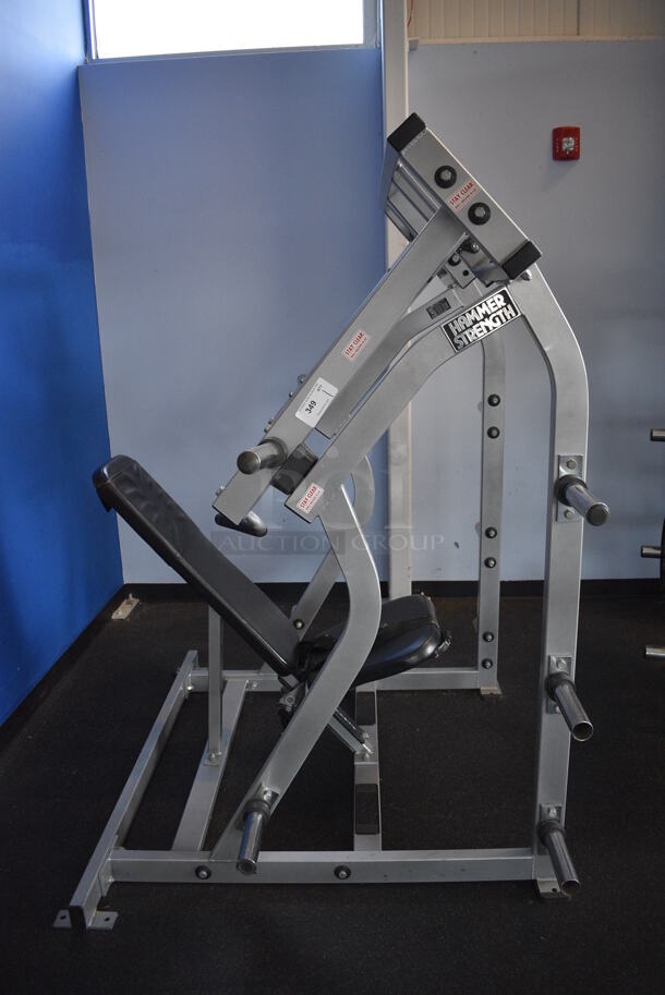 NICE! Hammer Strength Gray Metal Floor Style Iso-lateral Shoulder Press Machine. BUYER MUST REMOVE - Unit May Need Disassembly For Removal. 60x55x73. (weight room) - Image 5 of 7