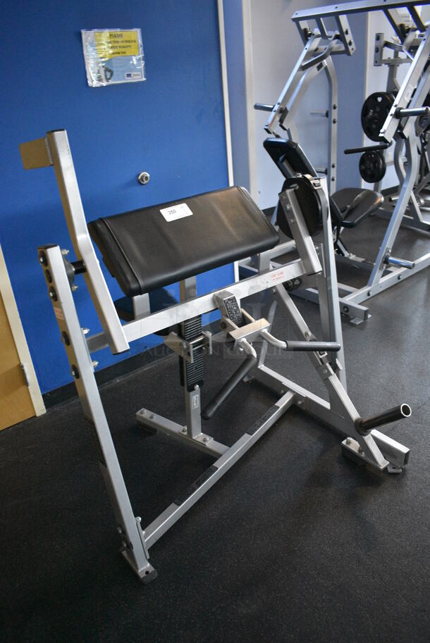 NICE! Hammer Strength Gray Metal Floor Style Seated Bicep Machine. BUYER MUST REMOVE. 44x42x52. (weight room) - Image 2 of 7