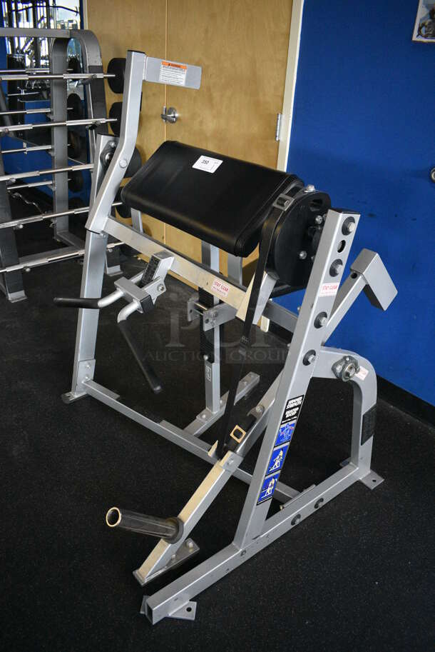 NICE! Hammer Strength Gray Metal Floor Style Seated Bicep Machine. BUYER MUST REMOVE. 44x42x52. (weight room) - Image 3 of 7