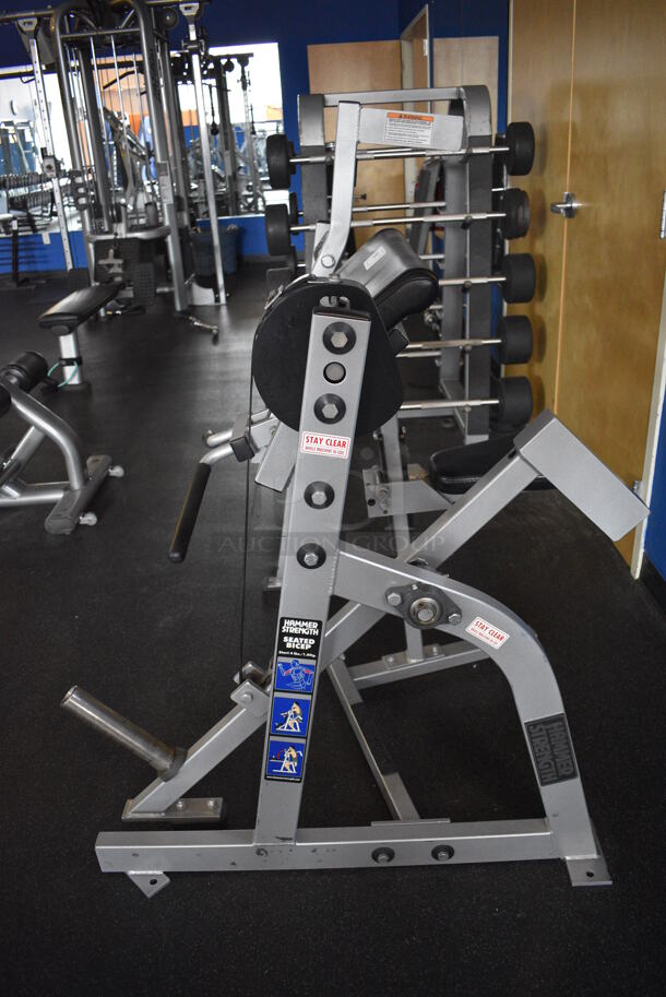 NICE! Hammer Strength Gray Metal Floor Style Seated Bicep Machine. BUYER MUST REMOVE. 44x42x52. (weight room) - Image 5 of 7