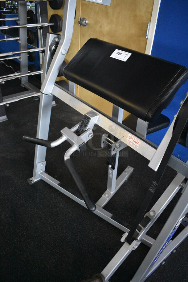 NICE! Hammer Strength Gray Metal Floor Style Seated Bicep Machine. BUYER MUST REMOVE. 44x42x52. (weight room) - Image 7 of 7
