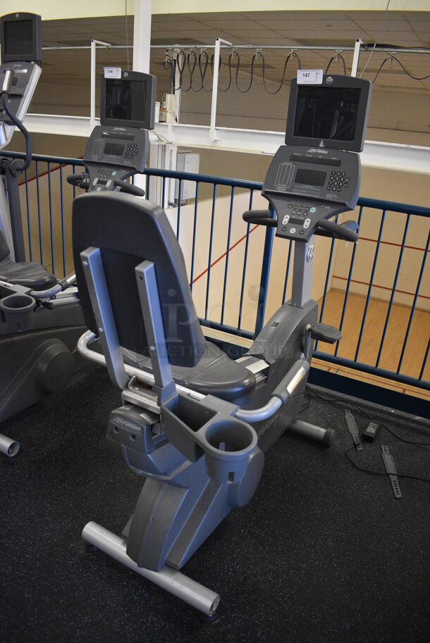 NICE! Precor Model 95Ri Experience Metal Floor Style Seated Stationary Bicycle Machine w/ Life Fitness Monitor. BUYER MUST REMOVE. 28x59x62. Tested and Working! (upstairs) This Unit Will Be Moved Down To The First Floor Before Pick Up Day Begins! - Image 7 of 7