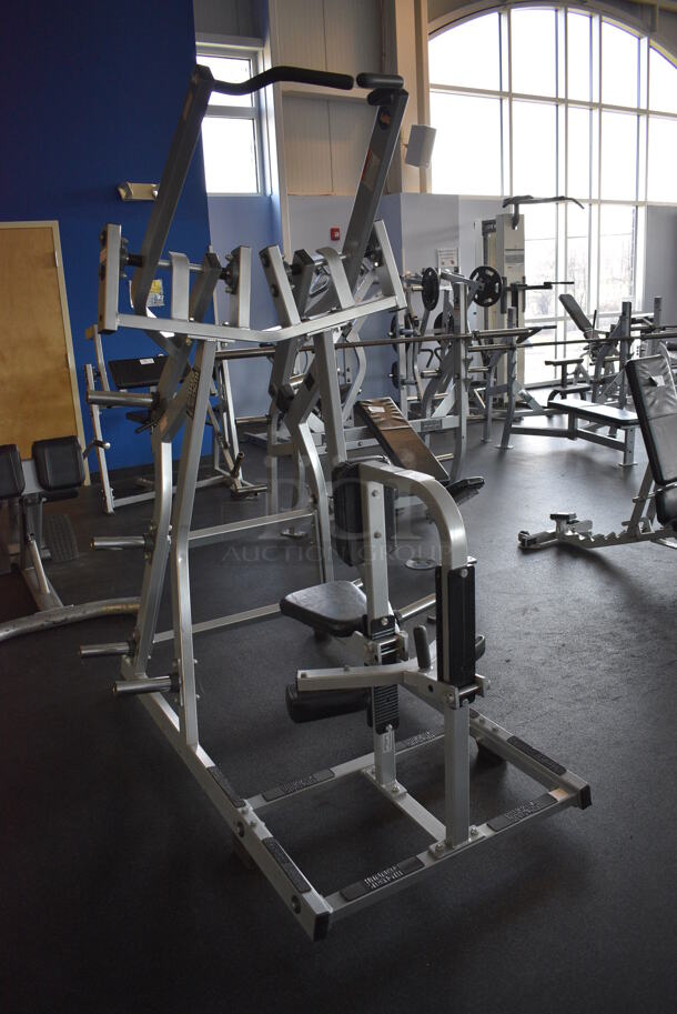 NICE! Hammer Strength Gray Metal Floor Style Iso-lateral Front Lat Pulldown Machine. BUYER MUST REMOVE - Unit May Need Disassembly For Removal. 52x67x81. (weight room) - Image 2 of 11