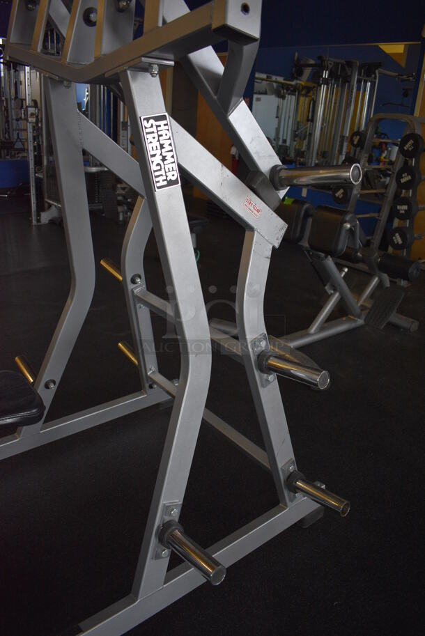 NICE! Hammer Strength Gray Metal Floor Style Iso-lateral Front Lat Pulldown Machine. BUYER MUST REMOVE - Unit May Need Disassembly For Removal. 52x67x81. (weight room) - Image 4 of 11