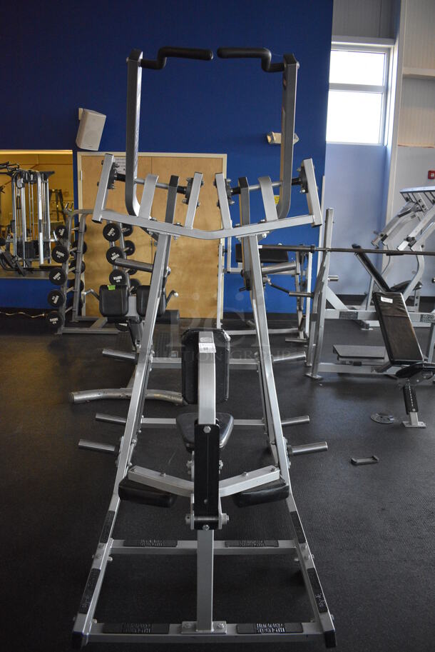 NICE! Hammer Strength Gray Metal Floor Style Iso-lateral Front Lat Pulldown Machine. BUYER MUST REMOVE - Unit May Need Disassembly For Removal. 52x67x81. (weight room) - Image 8 of 11