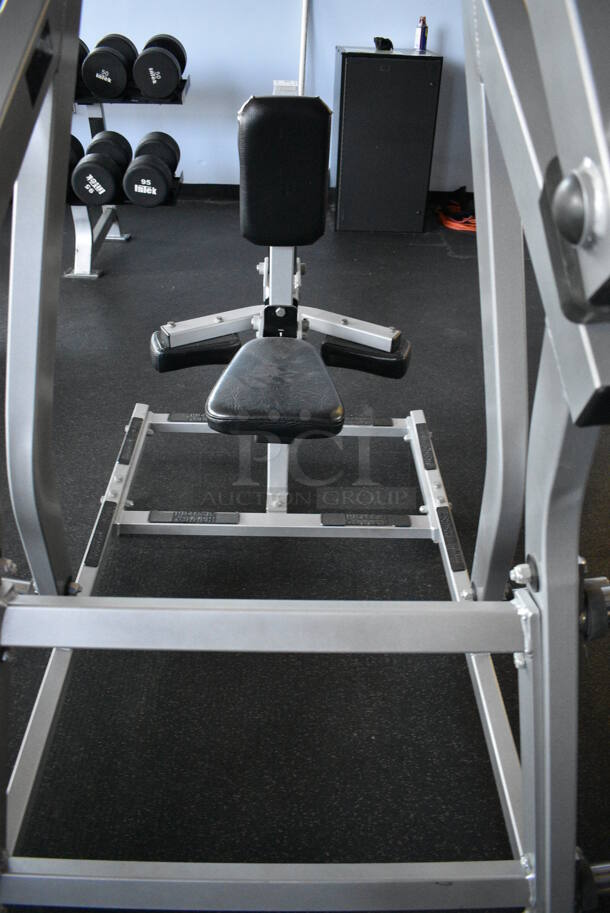 NICE! Hammer Strength Gray Metal Floor Style Iso-lateral Front Lat Pulldown Machine. BUYER MUST REMOVE - Unit May Need Disassembly For Removal. 52x67x81. (weight room) - Image 9 of 11